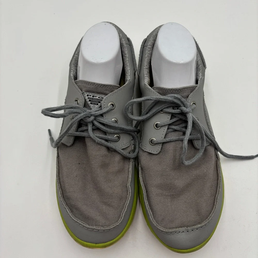 Columbia PFG Bahama Vent Mens Gray‎ Lime Dock Boat Shoes Lace Up Size 12